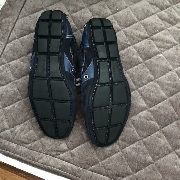 Men’s PRADA blue leather and suede shoes - Picture 7 of 8